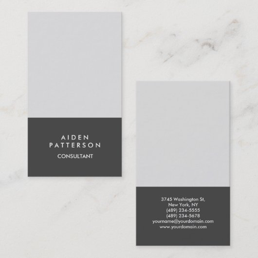 Minimale moderne creatieve grijze plaat visitekaartje (Voorkant / Achterkant)