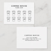 Minimale moderne, creatieve koffie met zwart en wi klantenkaartje (Voorkant / Achterkant)