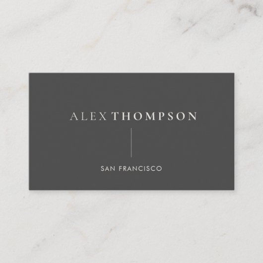 Minimale moderne, creatieve naam zwart-wit visitekaartje (Voorkant)