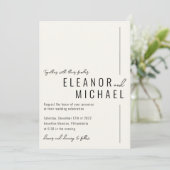 Minimale moderne crème eenvoudige typografie bruil kaart (Staand voorkant)