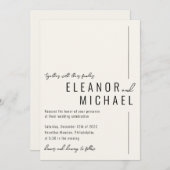 Minimale moderne crème eenvoudige typografie bruil kaart (Voorkant / Achterkant)