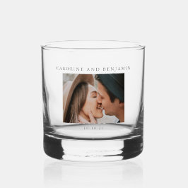 Minimale moderne datum van de Aangepaste bruiloft  Whisky Glas