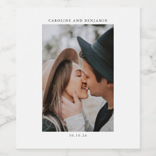 Minimale moderne datum van de Aangepaste bruiloft  Wijn Etiket (Enkel label)