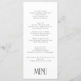 Minimale moderne deco-typografie menu