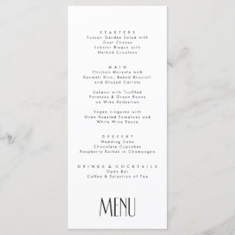 Minimale moderne deco-typografie menu