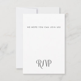 Minimale moderne deco-typografie RSVP kaartje