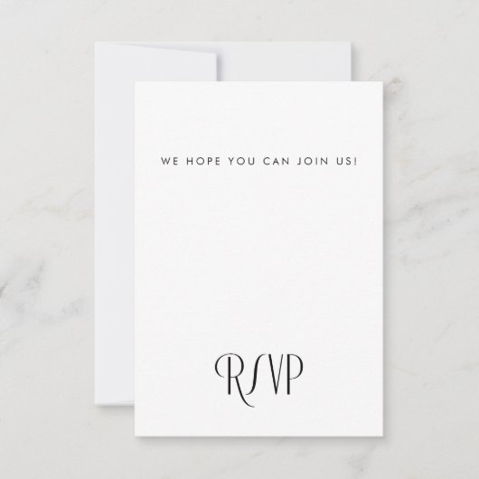 Minimale moderne deco-typografie RSVP kaartje (Voorkant)