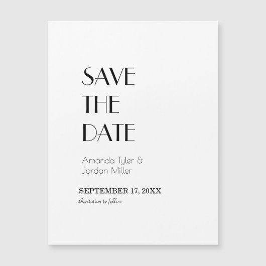 Minimale moderne deco-weddenschap magnetische uitnodiging (Voorkant)