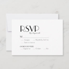 Minimale moderne deco-weddenschap RSVP kaartje
