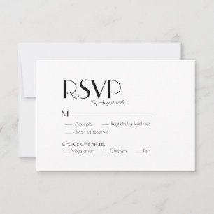 Minimale moderne deco-weddenschap RSVP kaartje