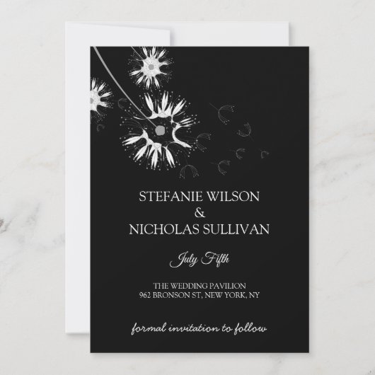Minimale Moderne Delicate Bloemige Monogram Huweli Save The Date (Voorkant)