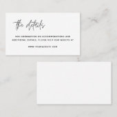 Minimale moderne details over zwart-witbruiloft plaatskaartje (Voorkant / Achterkant)