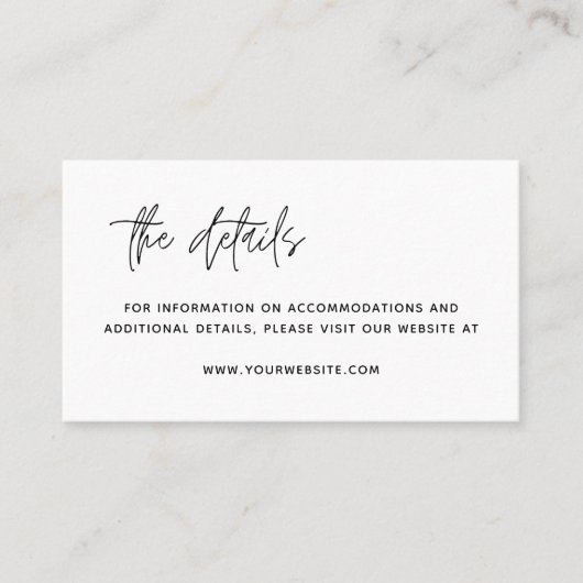 Minimale moderne details over zwart-witbruiloft plaatskaartje (Voorkant)