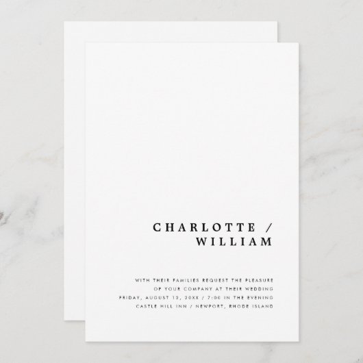 Minimale Moderne Digitale Typografie Weddenschap Aankondiging (Voorkant / Achterkant)