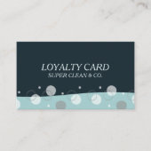 Minimale moderne donkerblauwe reinigingsdiensten klantenkaartje (Voorkant)