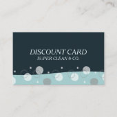 Minimale moderne donkerblauwe reinigingsdiensten kortingskaartje (Voorkant)