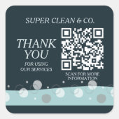 Minimale moderne donkerblauwe reinigingsdiensten vierkante sticker (Voorkant)