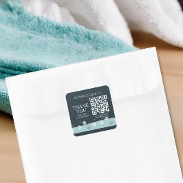 Minimale moderne donkerblauwe reinigingsdiensten vierkante sticker