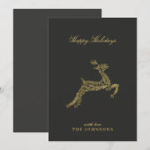 Minimale, moderne, donkere Moody Chocolate Gold-ke Feestdagenkaart (Voorkant / Achterkant)