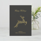 Minimale, moderne, donkere Moody Chocolate Gold-ke Feestdagenkaart (Staand voorkant)