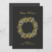 Minimale, moderne, donkere Moody Chocolate Gold-ke Feestdagenkaart (Voorkant / Achterkant)