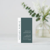 Minimale Moderne Donkergroene Mobiele Notaris Open Visitekaartje (Staand voorkant)