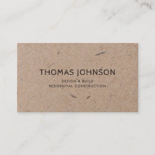 Minimale moderne, duurzame bouw visitekaartje (Voorkant)