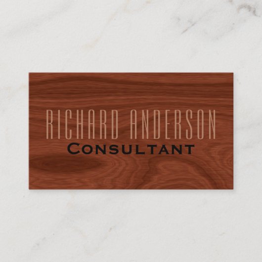 Minimale moderne edele professionele houten korrel visitekaartje (Voorkant)