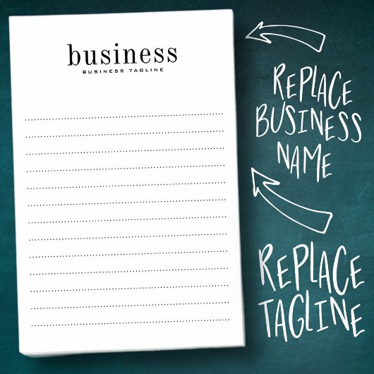 Minimale moderne, eenvoudige bedrijfsnaam post-it® notes