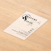 Minimale moderne eenvoudige bruiloft acryl uitnodigingen (Laagn)