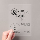 Minimale moderne eenvoudige bruiloft acryl uitnodigingen (Insitu (Draagbaar))