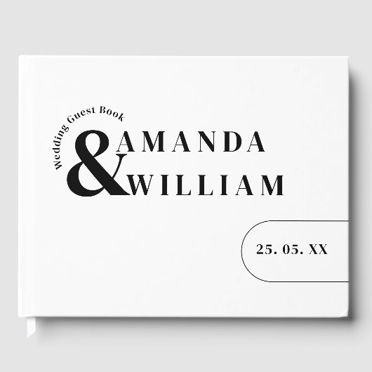Minimale moderne eenvoudige bruiloft gastenboek (Voorkant)