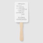 Minimale moderne eenvoudige bruiloft handwaaier (Achterkant)
