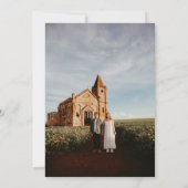 Minimale moderne eenvoudige bruiloft kaart (Achterkant)