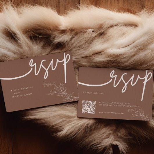 Minimale moderne eenvoudige bruiloft RSVP kaartje