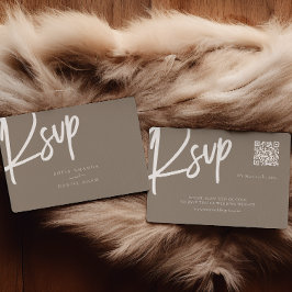 Minimale moderne eenvoudige bruiloft RSVP kaartje
