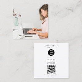 Minimale Moderne Eenvoudige Business Logo Foto Vierkante Visitekaartje