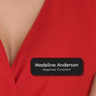 Minimale Moderne Eenvoudige Clean Black Profession Naamplaatje