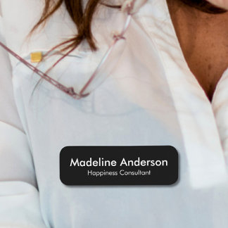 Minimale Moderne Eenvoudige Clean Black Profession Naamplaatje