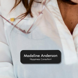 Minimale Moderne Eenvoudige Clean Black Profession Naamplaatje