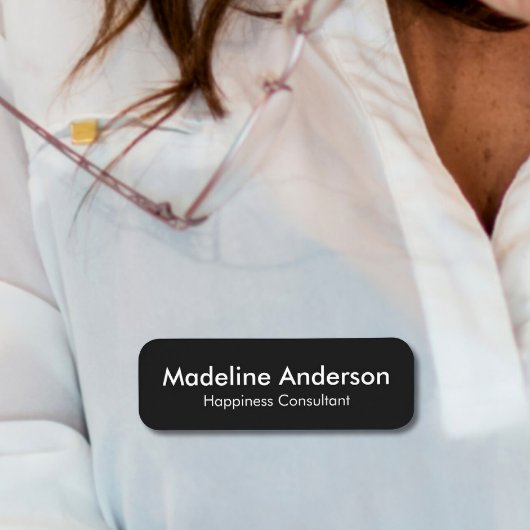 Minimale Moderne Eenvoudige Clean Black Profession Naamplaatje