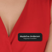 Minimale Moderne Eenvoudige Clean Black Profession Naamplaatje
