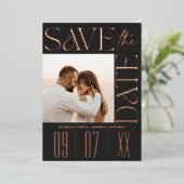 Minimale Moderne Eenvoudige Elegante Chique Foto Folie Uitnodiging (Staand Voorkant)