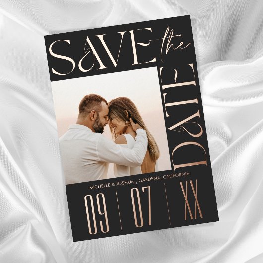 Minimale Moderne Eenvoudige Elegante Chique Foto Folie Uitnodiging