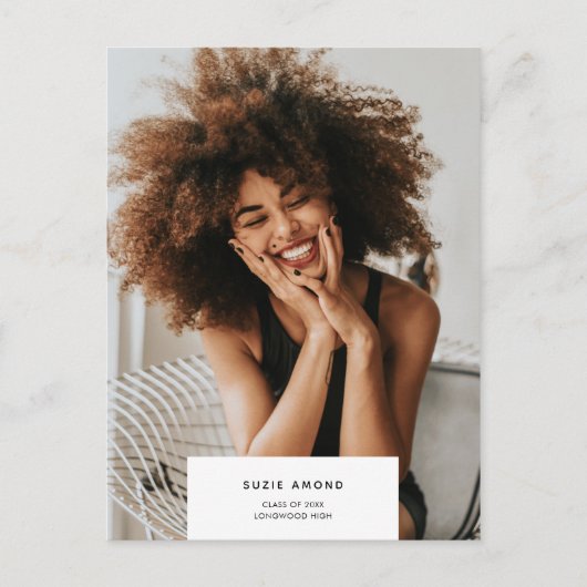 Minimale moderne eenvoudige foto-Afstuderen Aankondigingskaart (Voorkant)
