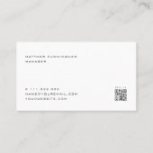 Minimale moderne, eenvoudige grafische QR-code sca Visitekaartje (Achterkant)