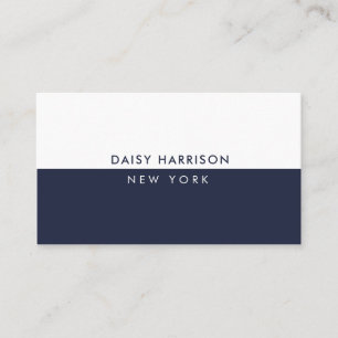 Minimale Moderne Eenvoudige Luxe Navy en Wit Visitekaartje