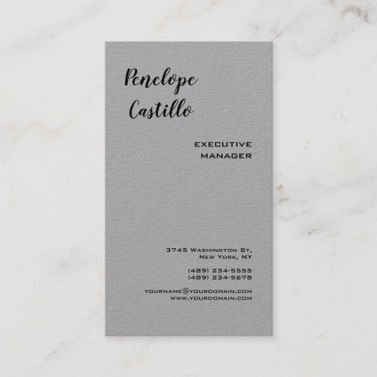 Minimale moderne, eenvoudige premie visitekaartje (Voorkant)