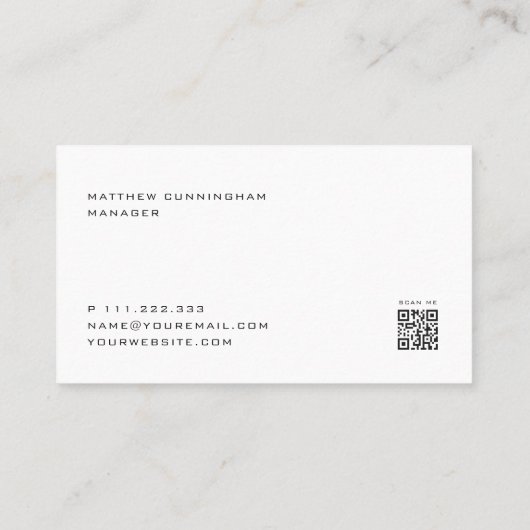 Minimale moderne, eenvoudige QR-code voor scannen Visitekaartje (Achterkant)