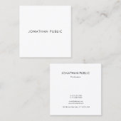 Minimale, moderne, eenvoudige Sjabloon Vierkante Visitekaartje (Voorkant / Achterkant)